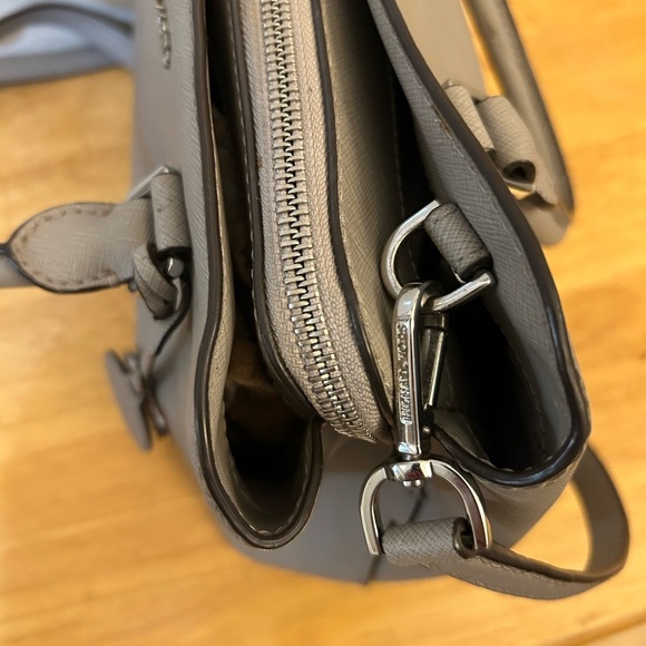 Michael Kors Gray Satchel with Sleek Design and Metallic Accents - Picture 2 of 16